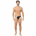 Generic Men's Cotton Spandex Lace Thong Consists Of Two Strings Underwear (Black And White) - Image 2