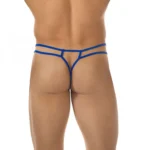Generic Men's Cotton Spandex Brief Thong Front Open Hole Notch Underwear (Blue) - Image 2