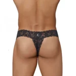 Generic Men's Lycra Blend Lace Lace Underwear G String Style Underwear (Black) - Image 3