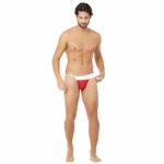 Generic Men's Cotton Spandex Sexy Designer Men G String Underwear (White And Red) - Image 2