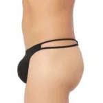 Generic Men's Cotton Spandex Lace Thong Consists Of Two Strings Underwear (Black And White) - Image 6