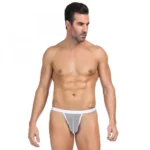 Generic Men's Mesh Power Net Transparent Sexy Brief Underwear (White)