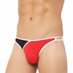 Generic Men's Cotton Spandex Men’S Lace Thong Consists Of Two Strings. Underwear (Red And Black) - Image 4