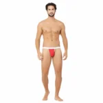 Generic Men's Cotton Spandex Sexy Underwear (Red And White) - Image 2