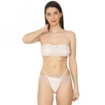 Generic Women's Lycra Blend Lace White Lingerie Set Tube Bra And Panty Set (White) - Image 6