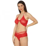 Generic Women's Lace Special Moment Designer Red Lingerie Set (Red) - Image 5