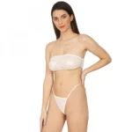 Generic Women's Lycra Blend Lace White Lingerie Set Tube Bra And Panty Set (White) - Image 3