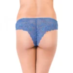 Generic Women's Nylon Spandex Low Waist Side Edge Lace Bikini Panty (Blue) - Image 3
