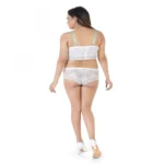 Generic Women's Nylon White Lace Tube Bra And Hipster Panty Lingerie Set (White) - Image 3