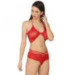 Generic Women's Lace Special Moment Designer Red Lingerie Set (Red) - Image 2