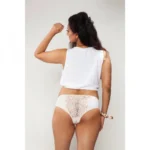 Women's White Nylon Panty - Angle 4