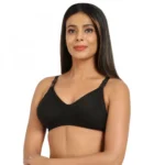 Generic Women's Cotton Blend Mother Care Full Coverage Feeding Bra Non Padded (Black) - Image 2