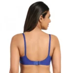 Generic Women's Cotton Blend T Shirt Lightly Padded Bra (Blue) - Image 5