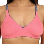 Generic Women's Cotton Blend Non Padded T Shirt Bra (Pink) - Image 6