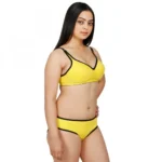 Generic Women's Cotton Blend Beautiful Lingerie Set (Yellow) - Image 2