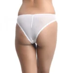 Generic Women's Nylon Low Waist Sheer See Through Bikini Lace Panty (White) - Image 3