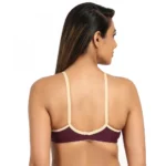Generic Women's Cotton Blend Front Open Plunge Neck (Dark Wine) - Image 5