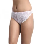 Generic Women's Nylon Low Waist Sheer See Through Bikini Lace Panty (White) - Image 2