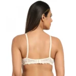 Generic Women's Cotton Blend Lightly Padded T Shirt Bra With Lace (Grey) - Image 5
