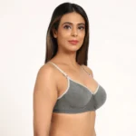 Generic Women's Cotton Blend T Shirt Lightly Padded Three Fourth Coverage Bra (Grey) - Image 3
