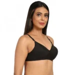 Generic Women's Cotton Blend Everyday T Shirt Lightly Padded Three Fourth Coverage Bra (Black) - Image 6