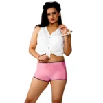 Generic Women's Cotton Mid Waist Boyshorts Panty (Light Pink)
