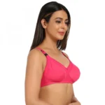 Generic Women's Cotton Blend Mother Care Full Coverage Feeding Bra Non Padded (Dark Pink) - Image 2