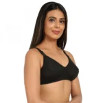 Generic Women's Cotton Blend Mother Care Full Coverage Feeding Bra Non Padded (Black) - Image 3