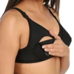 Generic Women's Cotton Blend Mother Care Full Coverage Feeding Bra Non Padded (Black) - Image 7