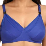 Generic Women's Cotton Blend Mother Care Full Coverage Feeding Bra Non Padded (Blue) - Image 4