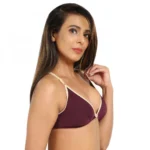 Generic Women's Cotton Blend Front Open Plunge Neck (Dark Wine) - Image 7