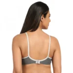 Generic Women's Cotton Blend T Shirt Lightly Padded Three Fourth Coverage Bra (Grey) - Image 4