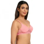 Women's Pink Padded Bra - Angle 2