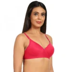Generic Women's Cotton Blend Everyday T Shirt Lightly Padded Three Fourth Coverage Bra (Pink) - Image 7