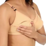 Generic Women's Cotton Blend Mother Care Full Coverage Feeding Bra Non Padded (Sandalwood) - Image 3