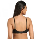 Generic Women's Cotton Blend Everyday T Shirt Lightly Padded Three Fourth Coverage Bra (Black) - Image 3