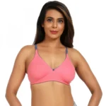 Generic Women's Cotton Blend Non Padded T Shirt Bra (Pink)