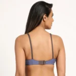 Generic Women's Cotton Blend Non Padded T Shirt Bra (Blue) - Image 4