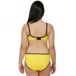 Generic Women's Cotton Blend Beautiful Lingerie Set (Yellow) - Image 4