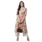 Generic Women's Cotton Printed Floral Print Kurti (Multicolor, Cotton) - Image 2