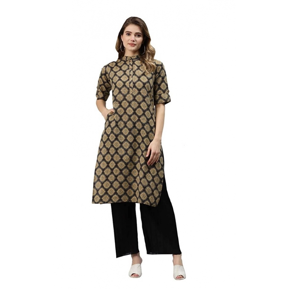52231968787_f2556e1255_o_d-1000x1000-1.webp Generic Women's Cotton Printed Straight Fit Kurti (Black, Cotton) - Image 1