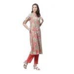 Generic Women's Cotton Printed Flex Kurti (Mint Green, Cotton) - Image 5