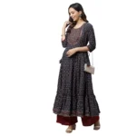 Generic Women's Cotton Sequins Tunic Kurti (Blue, Cotton) - Image 2