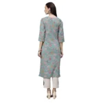 Generic Women's Cotton Printed Straight Kurti (Multicolor, Cotton) - Image 2