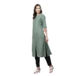 Generic Women's Cotton Printed Flex Kurti (Green, Cotton) - Image 5