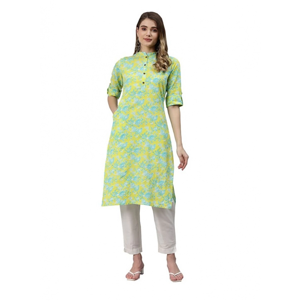 52232971591_c97f1cb7d2_o_d-1000x1000-1.webp Generic Women's Cotton Printed Straight Kurti (Yellow, Green, Cotton) - Image 1