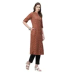 Generic Women's Cotton Printed Flex Kurti (Maroon, Cotton) - Image 5