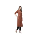 Generic Women's Cotton Printed Flex Kurti (Maroon, Cotton) - Image 3