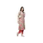 Generic Women's Cotton Printed Flex Kurti (Mint Green, Cotton) - Image 3