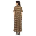 Generic Women's Cotton Printed Front Slit Kurti (Brown, Cotton) - Image 2